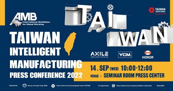 Eine Auswahl preisgekrönter taiwanesischer Produkte aus der Smart-Machinery-Branche wird auf der AMB 2022 präsentiert